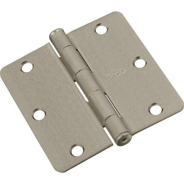 National 3-1/2 In. x 1/4 In. Radius Satin Nickel Door Hinge N830245 - main